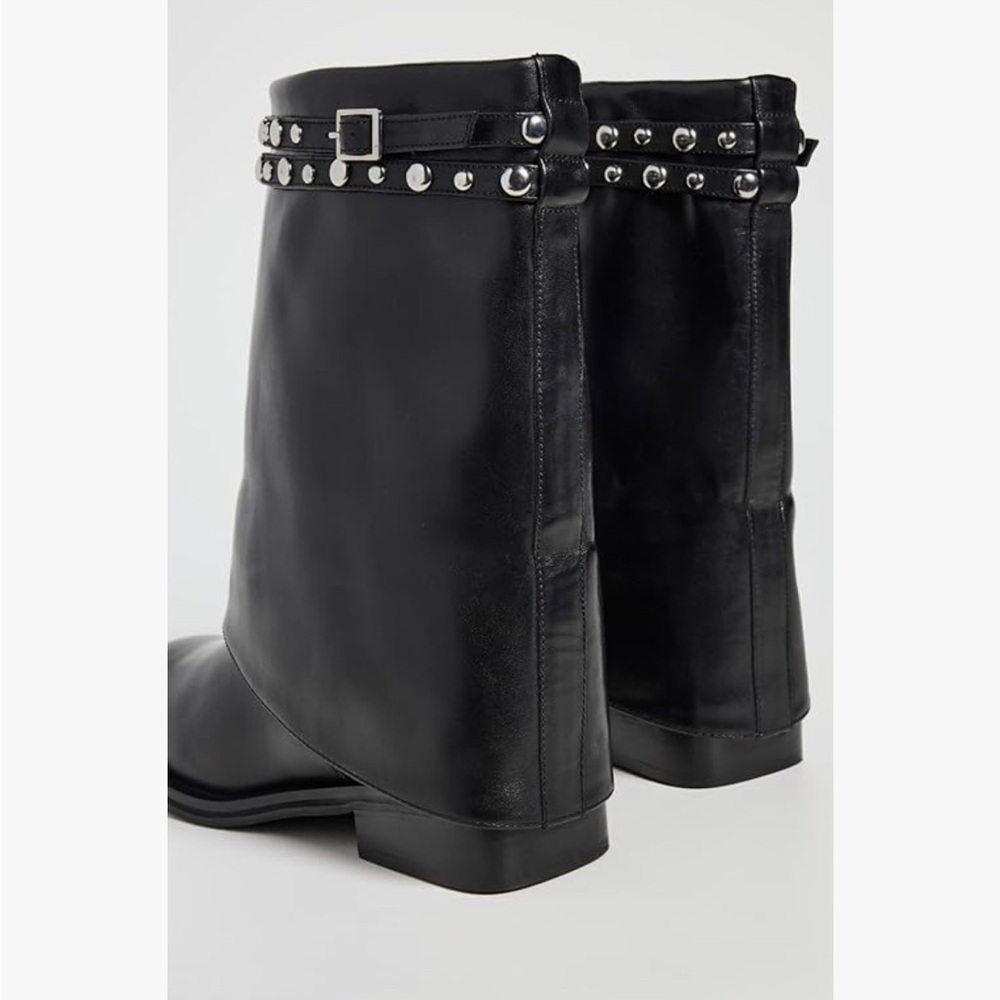 Free People Black Studded Combat Boots